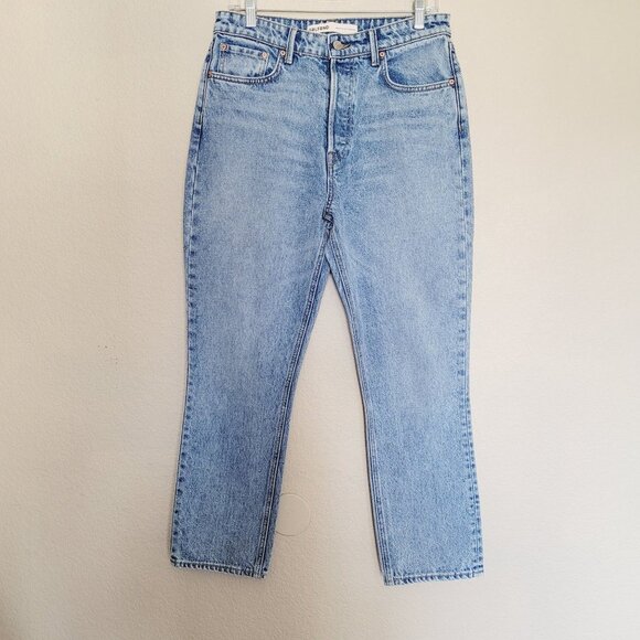 GRLFRND Denim - GRLFRND The Karolina High Rise Straight Crop Jean Size 29 Wash Larchmont
